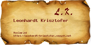 Leonhardt Krisztofer névjegykártya